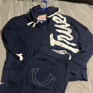 True religion Men navy blue tracksuit